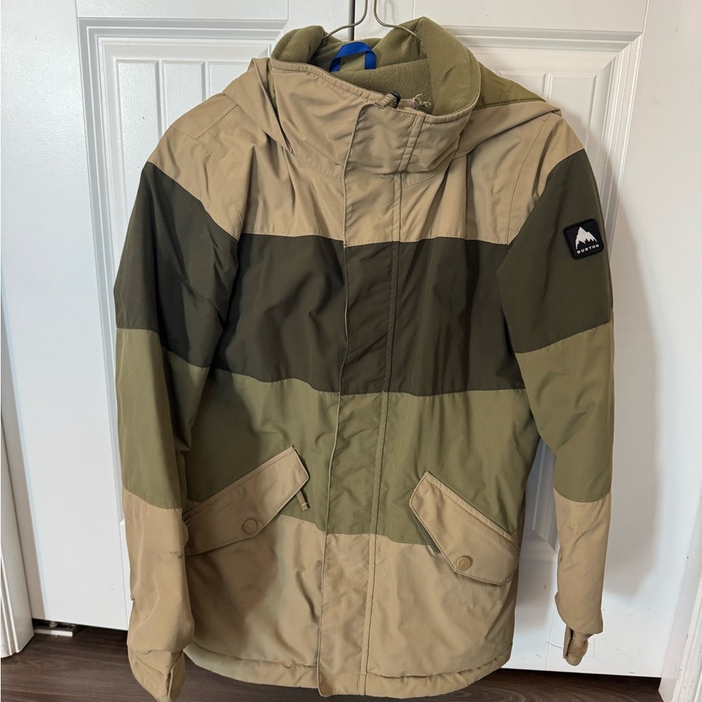 Burton Tan and Green Ski Jacket